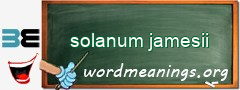 WordMeaning blackboard for solanum jamesii